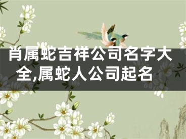 肖属蛇吉祥公司名字大全,属蛇人公司起名