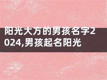 阳光大方的男孩名字2024,男孩起名阳光