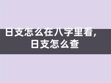 日支怎么在八字里看,日支怎么查