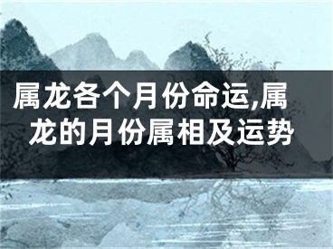 属龙各个月份命运,属龙的月份属相及运势