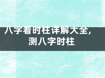 八字看时柱详解大全,测八字时柱