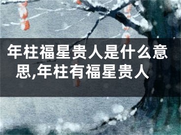 年柱福星贵人是什么意思,年柱有福星贵人