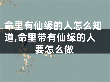 命里有仙缘的人怎么知道,命里带有仙缘的人要怎么做