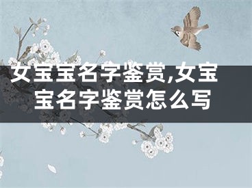 女宝宝名字鉴赏,女宝宝名字鉴赏怎么写
