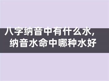 八字纳音中有什么水,纳音水命中哪种水好
