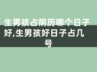 生男孩占阴历哪个日子好,生男孩好日子占几号