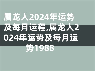 属龙人2024年运势及每月运程,属龙人2024年运势及每月运势1988