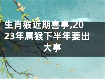 生肖猴近期喜事,2023年属猴下半年要出大事