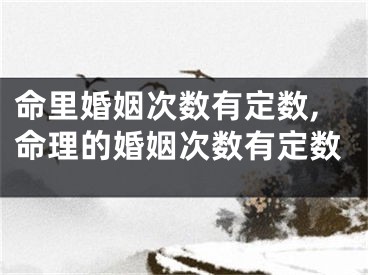 命里婚姻次数有定数,命理的婚姻次数有定数