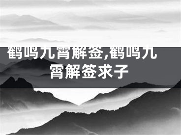 鹤鸣九霄解签,鹤鸣九霄解签求子
