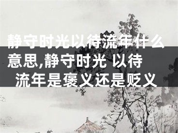 静守时光以待流年什么意思,静守时光 以待流年是褒义还是贬义