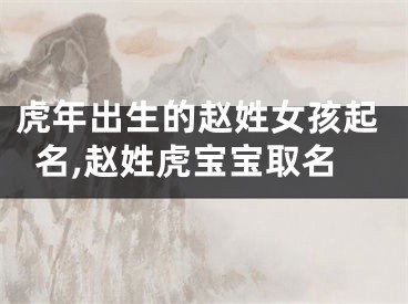 虎年出生的赵姓女孩起名,赵姓虎宝宝取名