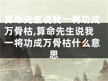 算命先生说我一将功成万骨枯,算命先生说我一将功成万骨枯什么意思