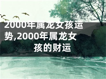 2000年属龙女孩运势,2000年属龙女孩的财运