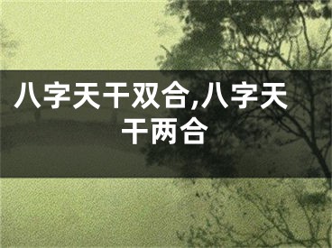 八字天干双合,八字天干两合