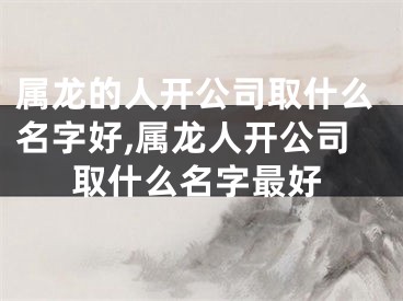 属龙的人开公司取什么名字好,属龙人开公司取什么名字最好