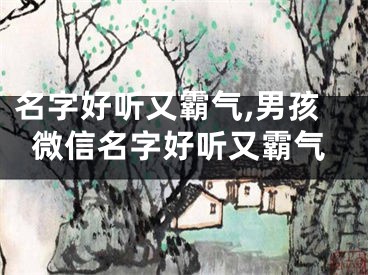 名字好听又霸气,男孩微信名字好听又霸气
