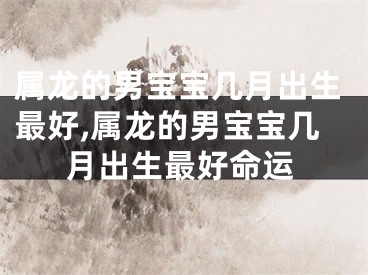 属龙的男宝宝几月出生最好,属龙的男宝宝几月出生最好命运