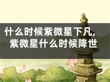 什么时候紫微星下凡,紫微星什么时候降世