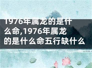 1976年属龙的是什么命,1976年属龙的是什么命五行缺什么