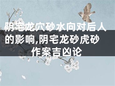 阴宅龙穴砂水向对后人的影响,阴宅龙砂虎砂作案吉凶论