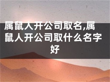 属鼠人开公司取名,属鼠人开公司取什么名字好
