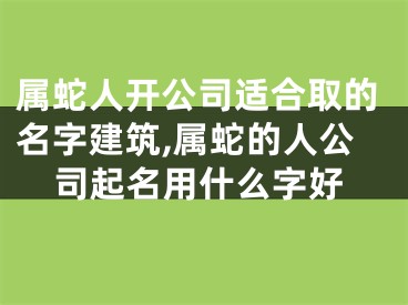 属蛇人开公司适合取的名字建筑,属蛇的人公司起名用什么字好