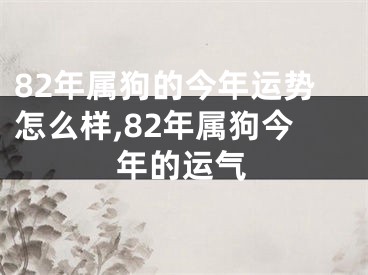 82年属狗的今年运势怎么样,82年属狗今年的运气
