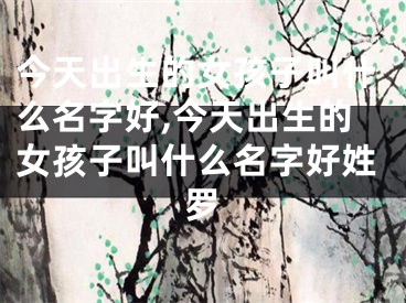 今天出生的女孩子叫什么名字好,今天出生的女孩子叫什么名字好姓罗
