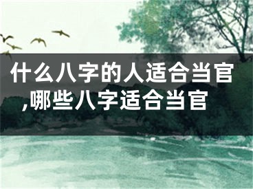 什么八字的人适合当官,哪些八字适合当官
