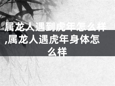 属龙人遇到虎年怎么样,属龙人遇虎年身体怎么样