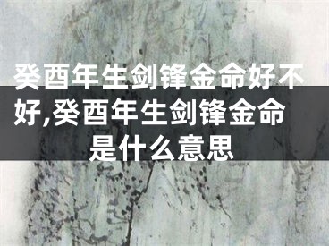 癸酉年生剑锋金命好不好,癸酉年生剑锋金命是什么意思