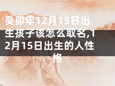 癸卯年12月15日出生孩子该怎么取名,12月15日出生的人性格