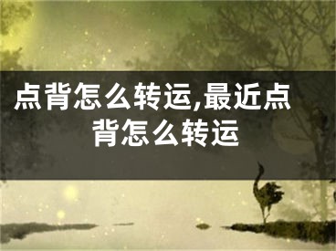 点背怎么转运,最近点背怎么转运
