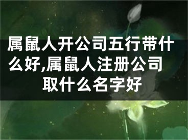 属鼠人开公司五行带什么好,属鼠人注册公司取什么名字好