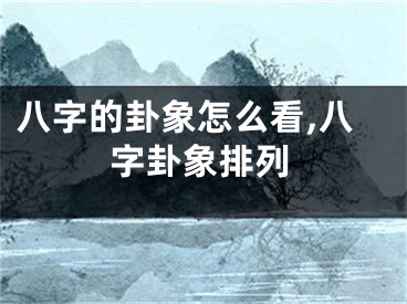 八字的卦象怎么看,八字卦象排列