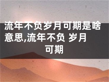 流年不负岁月可期是啥意思,流年不负 岁月可期
