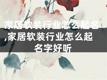 家居软装行业怎么起名,家居软装行业怎么起名字好听