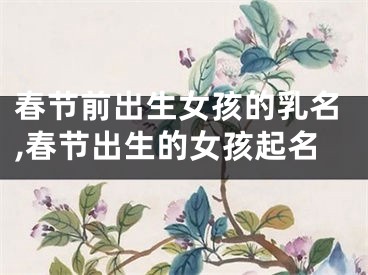 春节前出生女孩的乳名,春节出生的女孩起名