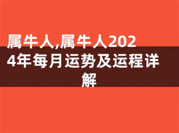 属牛人,属牛人2024年每月运势及运程详解