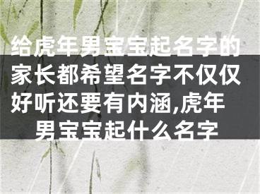 给虎年男宝宝起名字的家长都希望名字不仅仅好听还要有内涵,虎年男宝宝起什么名字
