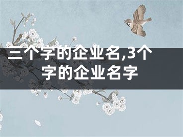 三个字的企业名,3个字的企业名字