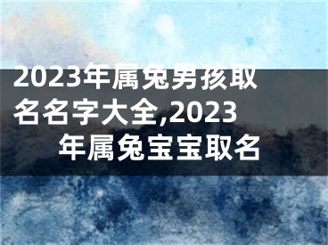 2023年属兔男孩取名名字大全,2023年属兔宝宝取名
