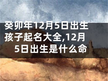 癸卯年12月5日出生孩子起名大全,12月5日出生是什么命
