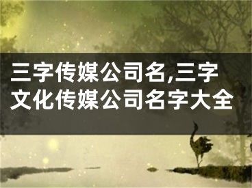三字传媒公司名,三字文化传媒公司名字大全