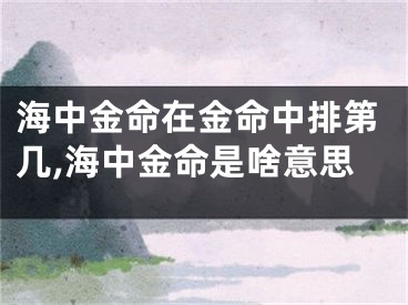 海中金命在金命中排第几,海中金命是啥意思