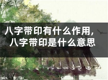 八字带印有什么作用,八字带印是什么意思