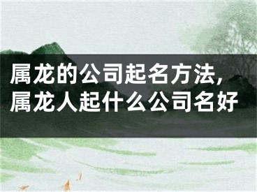 属龙的公司起名方法,属龙人起什么公司名好
