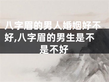 八字眉的男人婚姻好不好,八字眉的男生是不是不好