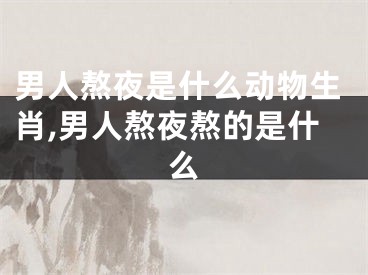 男人熬夜是什么动物生肖,男人熬夜熬的是什么